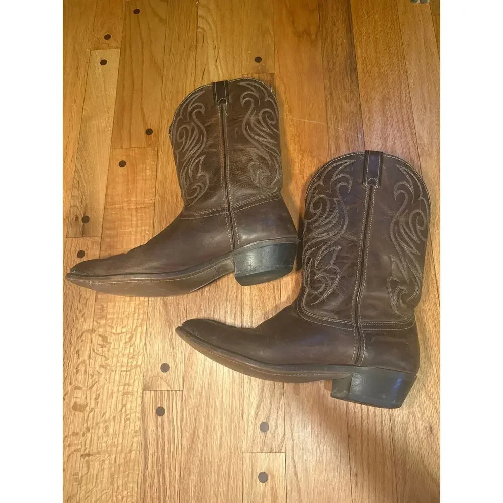 Laredo 5614 Cowboy Boots Mens 11.5 EE Brown Leather Western Made USA